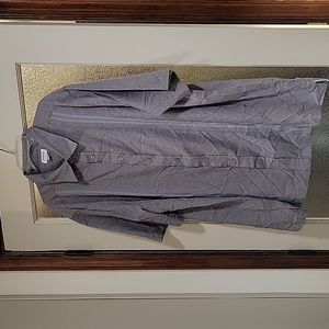 HAGGAR COOL 18 TEC 2XLT gray short sleeve button down shirt w/ exta detailing